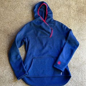 Stio fleece hoodie. Medium. Blue with red piping.
